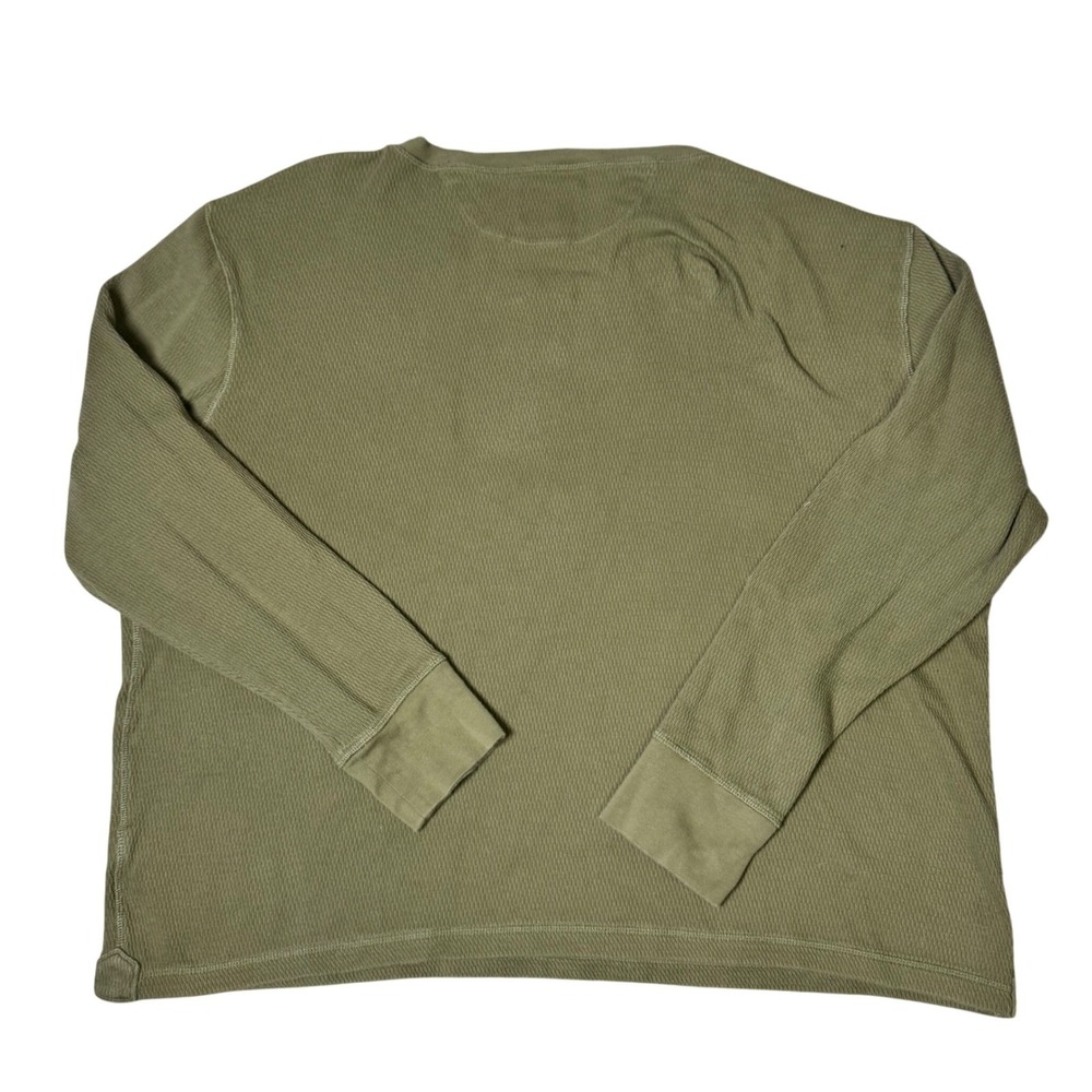 Tecovas Western Long Sleeve Thermal Henley Green Men's Size XXL Cowboy Knit - Picture 3 of 6